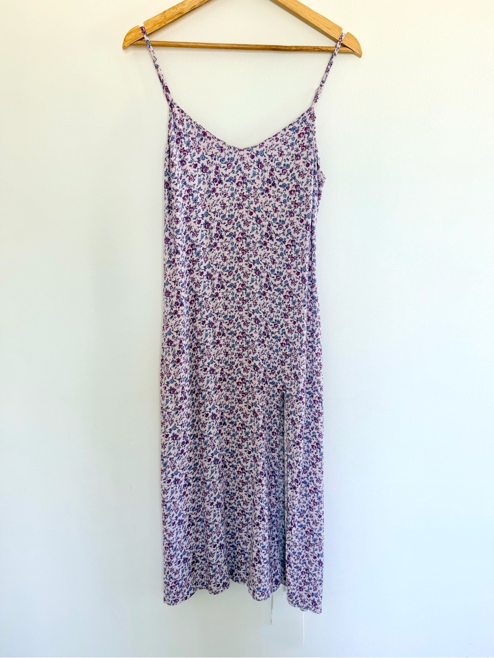 Reformation Floral Midi Dress Size 6 Purple Blue Ditsy Floral Slip Dress